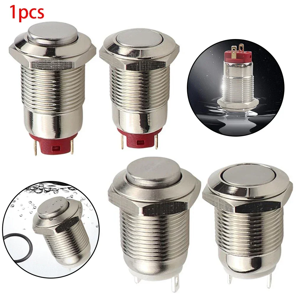 12mm Round Button Without Fixation Instant Aluminum ON OFF ON Ring Illuminated Car Pushbutton Switch 36V