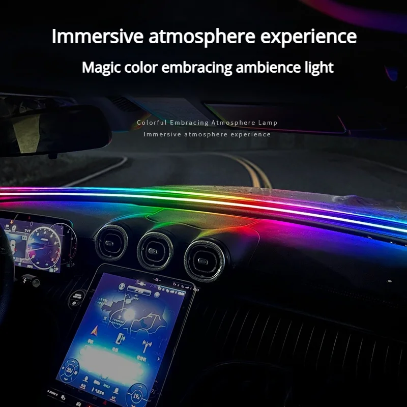 

USB RGB светодиодная полоса окружающего освещения для лобового стекла автомобиля и украшения приборной панели, звукоизоляционная панель с красочной атмосферой Lighti