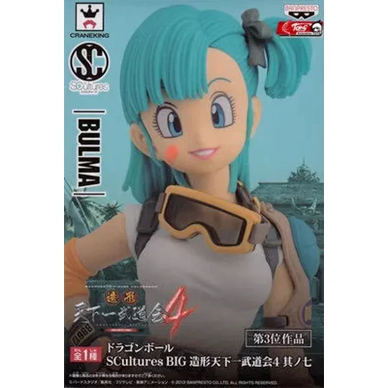 Bandai Genuine Dragon Ball Anime Figure Bulma SC Action Figure Dolls Toys for Boys Girls Kids Christmas Gift Collectible Model