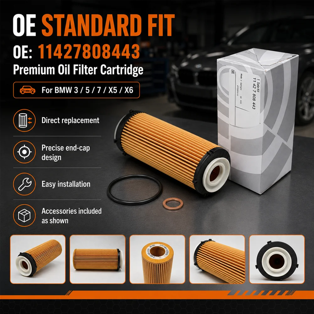 1PCS 11427808443 Oil Filter For BMW 3 E90 E91 E92 E93 325d 330d/BMW 5 F10 F11 F07 525d 530d 535d/BMW 7 F01 F02 F03 F04 X5 X6 E70