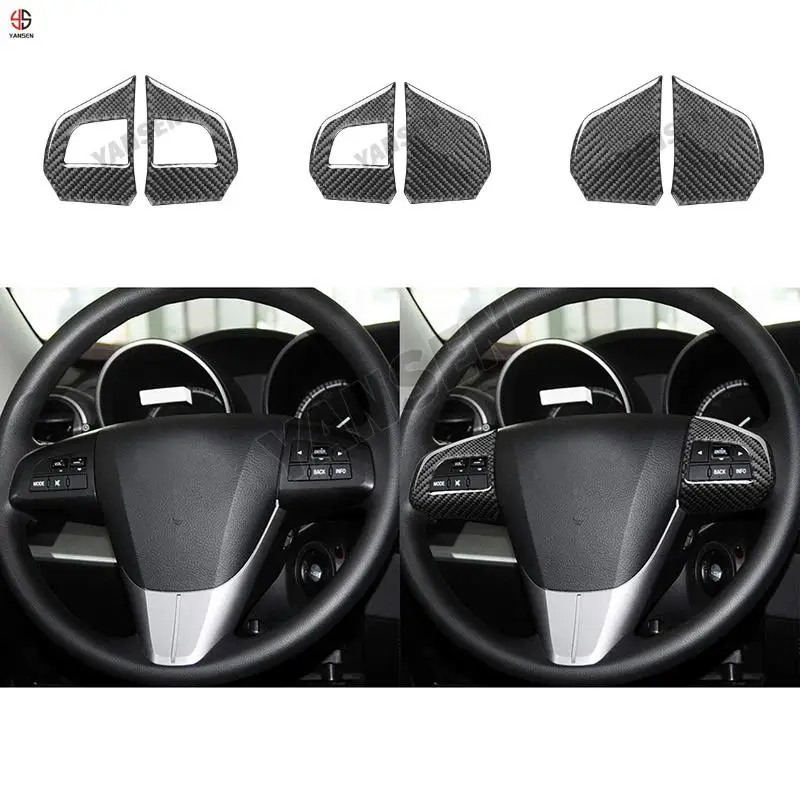 

Car Steering Wheel Decoration Cover Trim Carbon Fiber Sticker For Mazda 3 Axela 2010 2011 2012 2013 Accessories