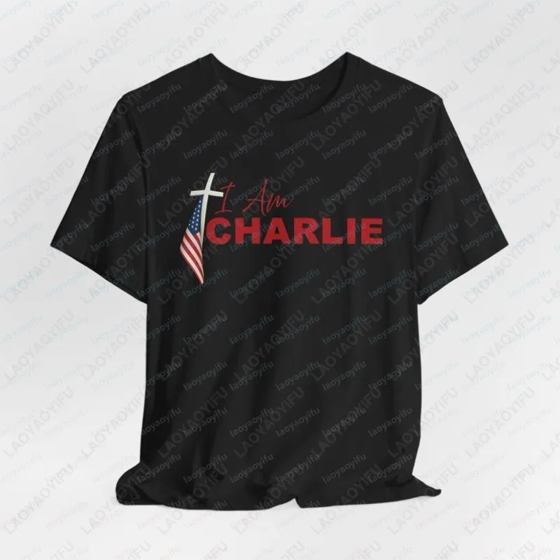 I AM CHARLIE Memorial RIP TShirt Christian Patriot Unisex Tees Men Women Simple Cotton Clothing Classics Nostalgia Commuter Tops