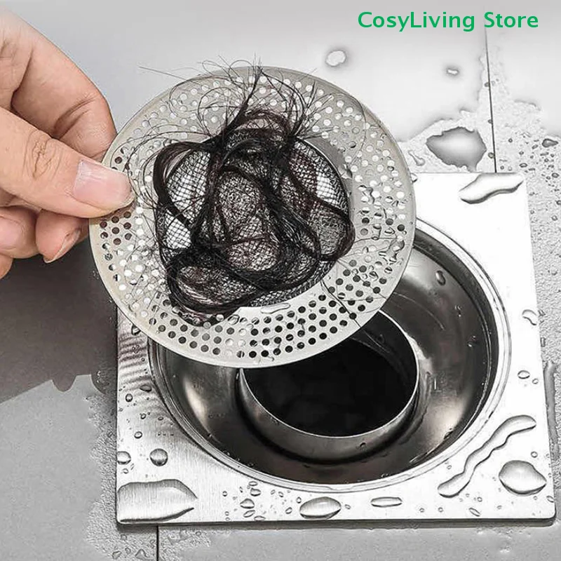 

Stainless Steel Hair Catcher Stopper Bathtub Shower Drain Hole Filter Trap Wire Sink Strainer