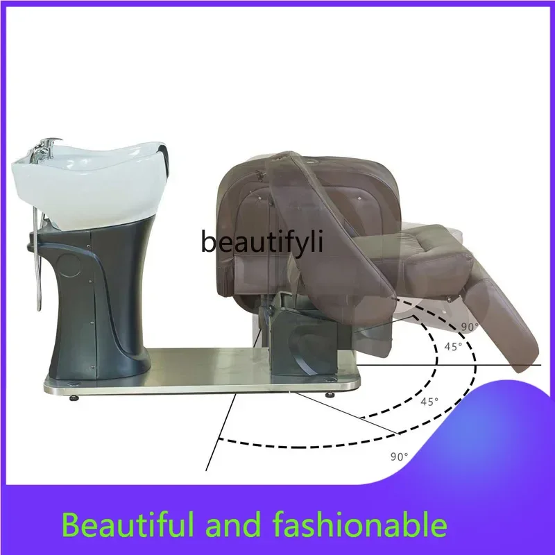 

zGPhysiotherapy Electric Lifting Shampoo Chair for Hair Salon Rotating Sitting Japanese Semi-Full Lying Flushing Bed