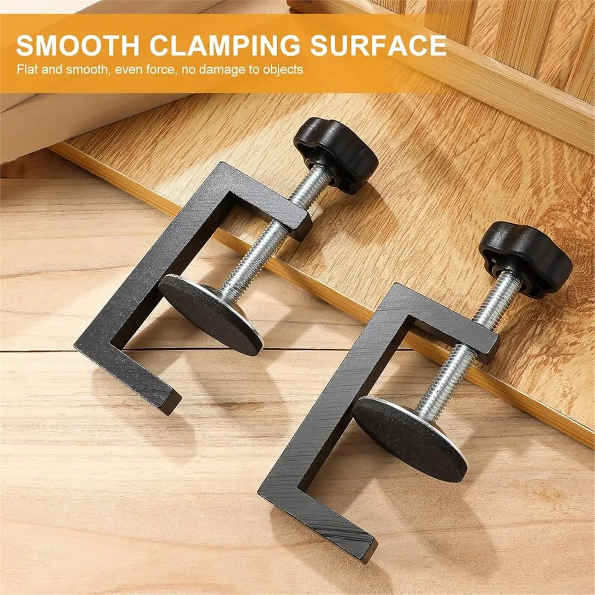 HGHO 2Pcs Woodworking G-Clamp Set Heavy Duty Screw C-Clamps for Drawer Front Installation and Welding Table Clamping Tools