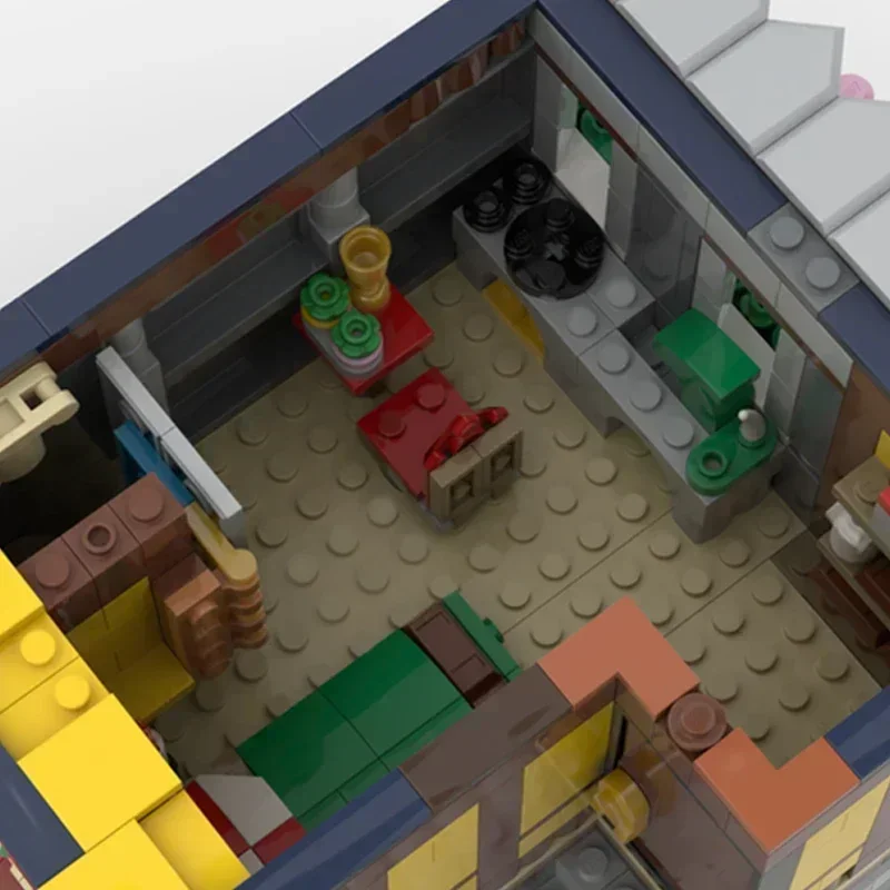 Street View Model Moc Building Bricks, Medieval Merchant's House, Technology Modular Blocks Gifts, Christmas Toys, DIY Sets Assembly