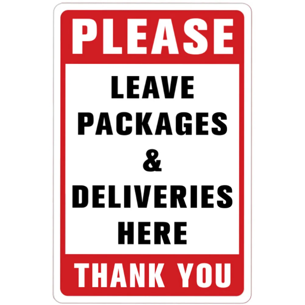 Package Leave Here Sticker Emblems Packages Delivery Sign for Stickers Household Pvc Clear Printing Deliveries