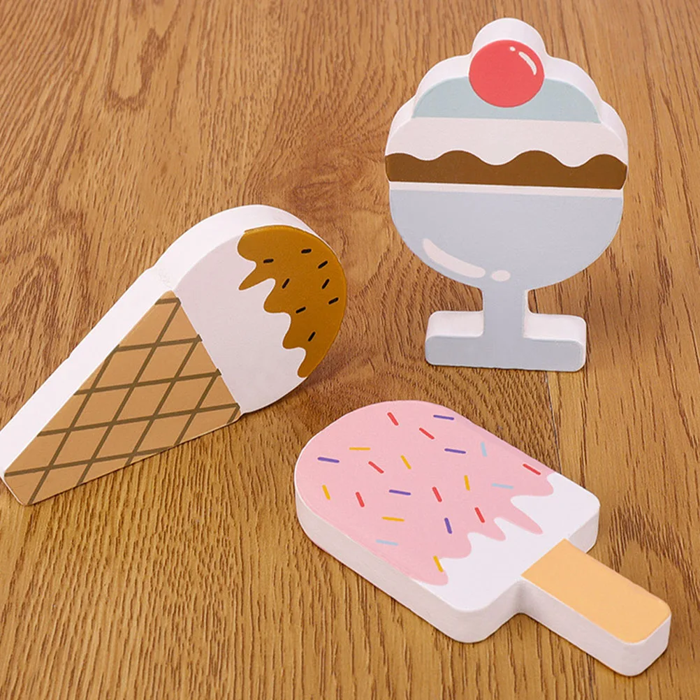 

Ice Cream Simulation Toy Baby Toys Intelligence Development Shop Color Recognition Wooden Matching Sturdy