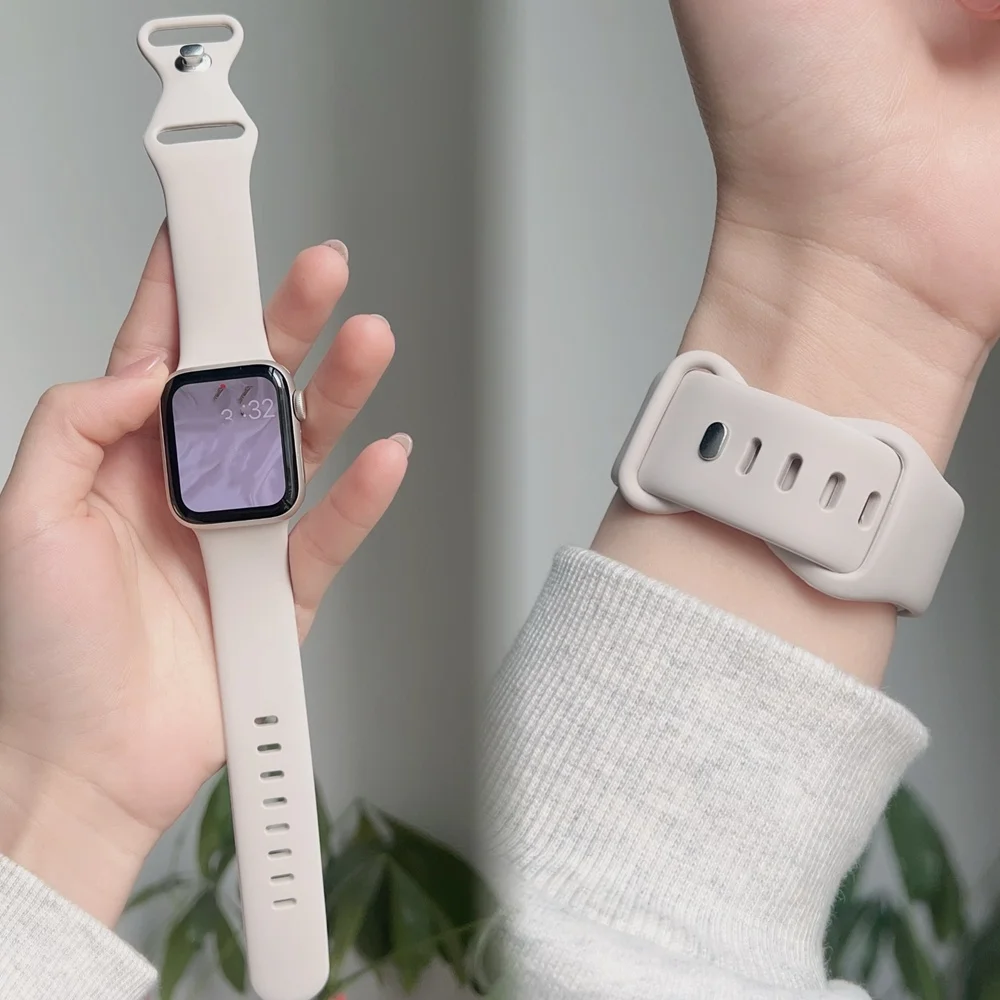 고품질 실리콘 스트랩 애플 워치 밴드 여성용 시리즈 울트라 11/10/9/8 38mm 40mm 41mm 42mm 44mm 45mm 46mm 49mm
