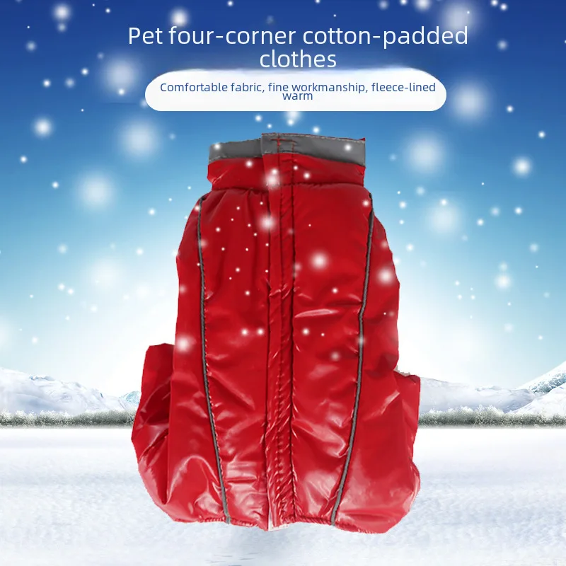 

Autumn and Winter New Fleece-lined Thick Full-Body Dog Four-Legged Cotton-Padded Clothes Autumn