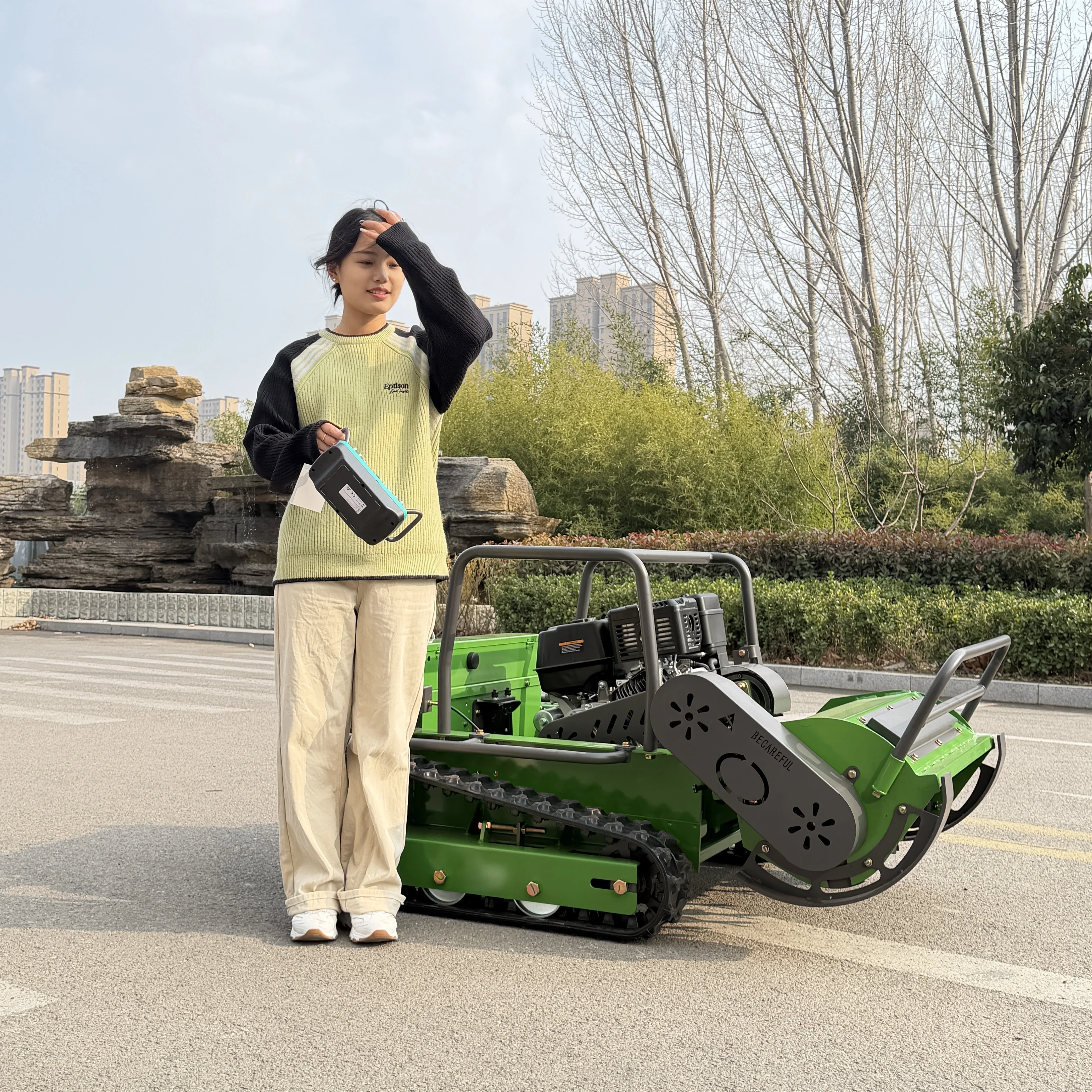 

Customized 800mm-1000mm All-Terrain Diesel Engine Robot Lawn Mower Remote Control Flail Mower for Agriculture CE EPA Certified