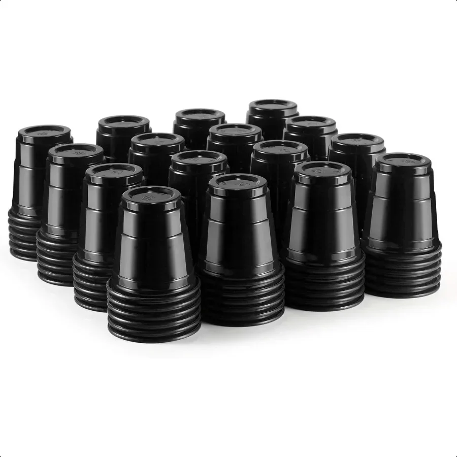 

100 карат, 2 унции, мини-черные стаканы, маленькие пластиковые стаканчики для вечеринок, свадеб, мероприятий, оптовая упаковка