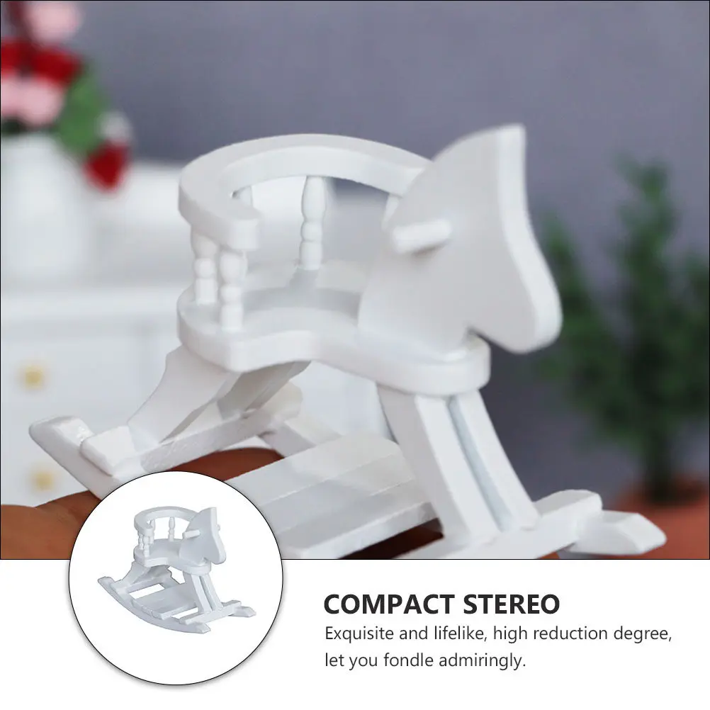 1Pcs Wooden Mini Horse Ornament for Miniature House Decoration Lifelike High Detail Compact 3D Safe Kids Friendly Home Scene