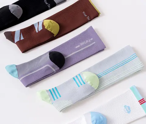 Women Compression Calf Socks Elastic Sports Socks for Badminton Running Cycling Hiking Jump Rope Fitness Workout