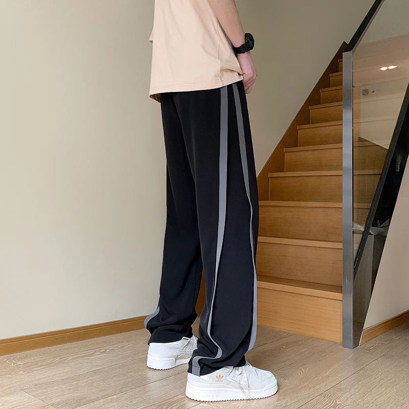 

Мужские летние тонкие повседневные брюки из ледяного шелка, быстросохнущие, функциональные, прямого кроя, в американском стиле