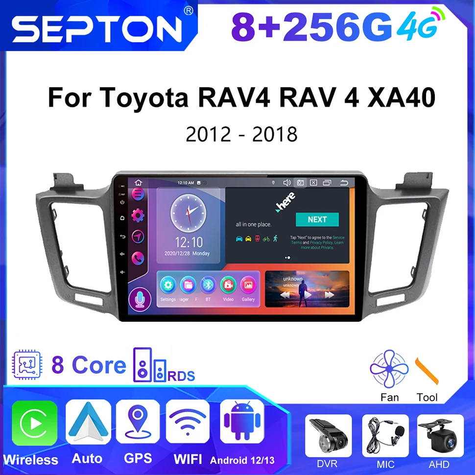 

SEPTON Android Car Multimedia Radio Player for Toyota RAV4 RAV 4 XA40 2012-2018 4G Stereo Carplay Navi GPS 2Din Wifi Autoradio