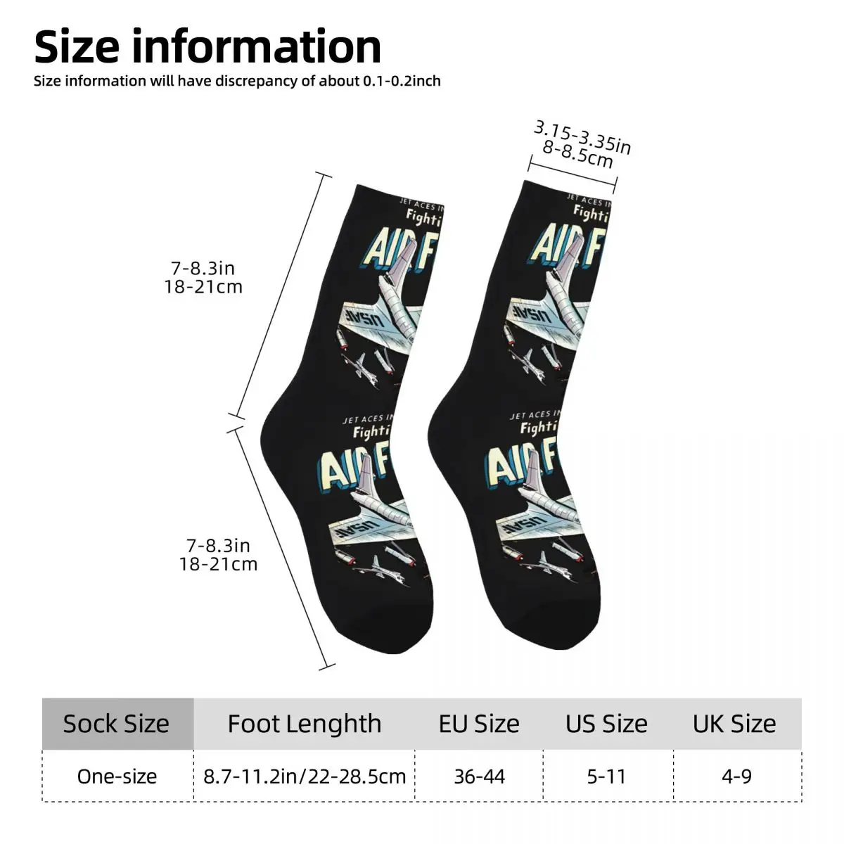 Air Force Socks Sports 3D Print Boy Girls Mid-calf Sock