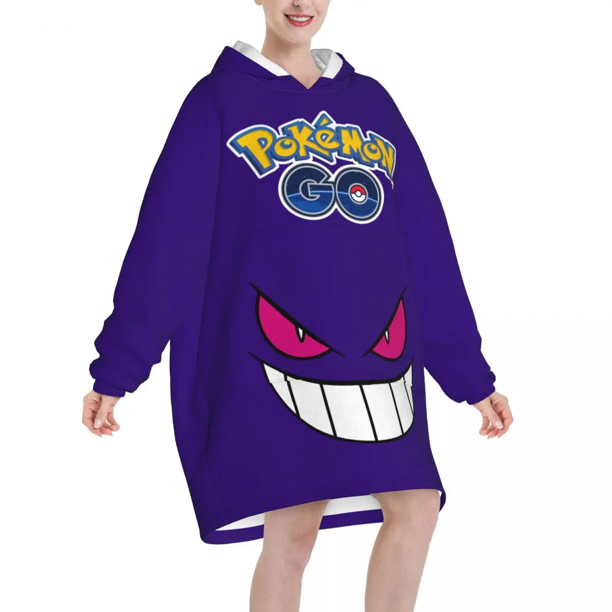 بطانية بوكيمون بيكاتشو بقلنسوة كبيرة الحجم يمكن ارتداؤها، بطانية دافئة هدايا للنساء والفتيات والصديقات #2