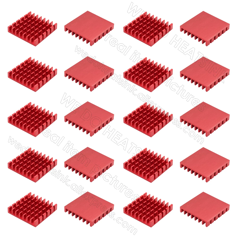WE DO HEATSINK 25x25x5mm Without or With Thermal Pad Aluminum Radiator Red Anodized Slotted Heatsink PC IC Cooler image 5