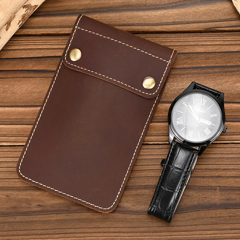 

Leather Watch Case Crazy Horse Leather Retro Watch Bag Leather Gift Cowhide Watch Bag
