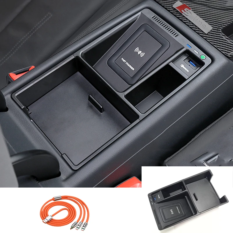 

Car Wireless Charger For Audi A4L S4 RS4 A5 S5 RS5 B9 Mobile Phone Accessories USB Charging Holder 2017-2024