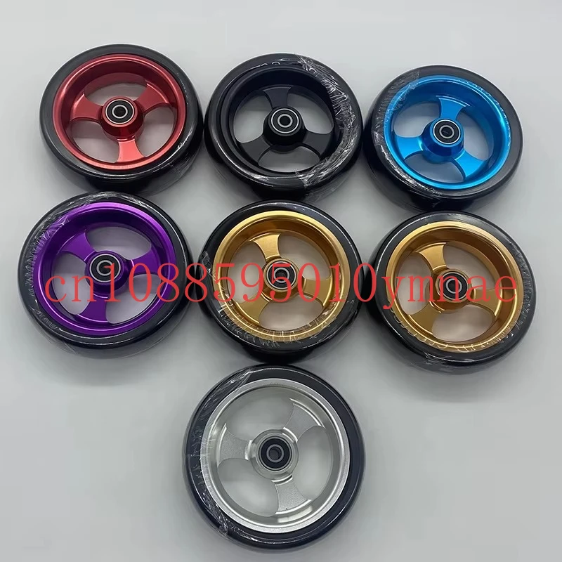 

5-дюймовая инвалидная коляска с передним колесом, колесико для инвалидной коляски, высокоскоростная бесшумная ступица из алюминиевого сплава, полиуретановая твердая шина, аксессуары для инвалидных колясок