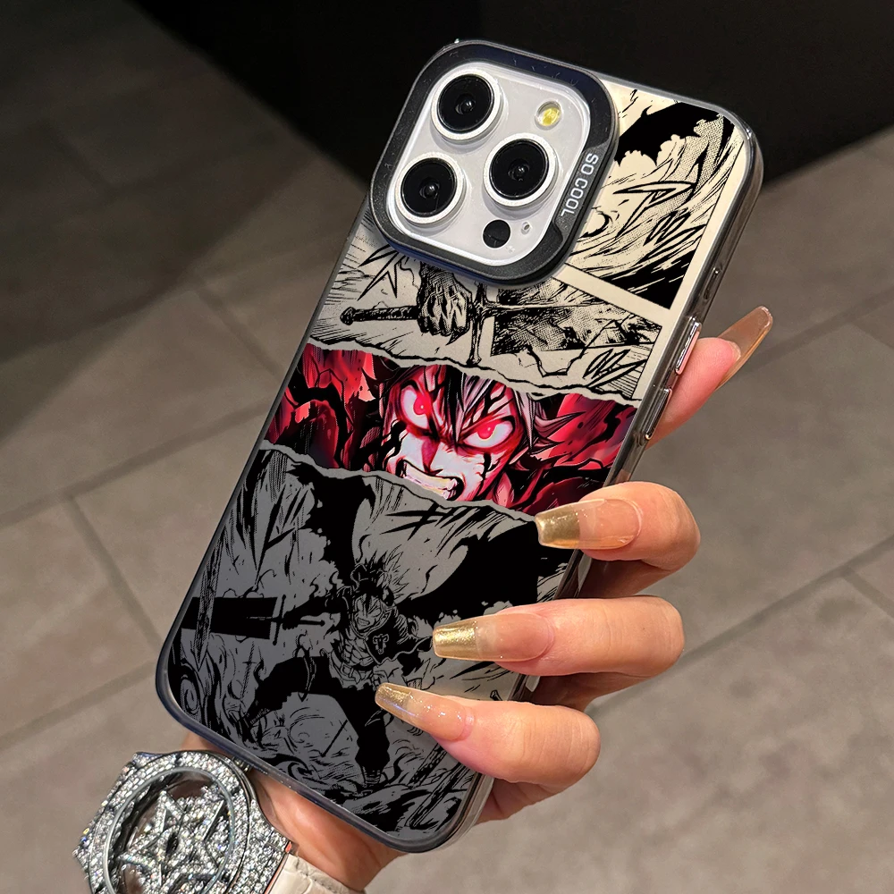 Black Clover Astas Phone Case for Xiaomi Redmi 14C 13C 12C 10 Note 15 14 13 12 Pro Plus 4G 5G Silver Hard Cover view 3