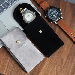 Watch Bag Blue and Black Flannelette Gift Bag Travel Storage Case Durable Portable Watch Dust Protection Case Storage Bag