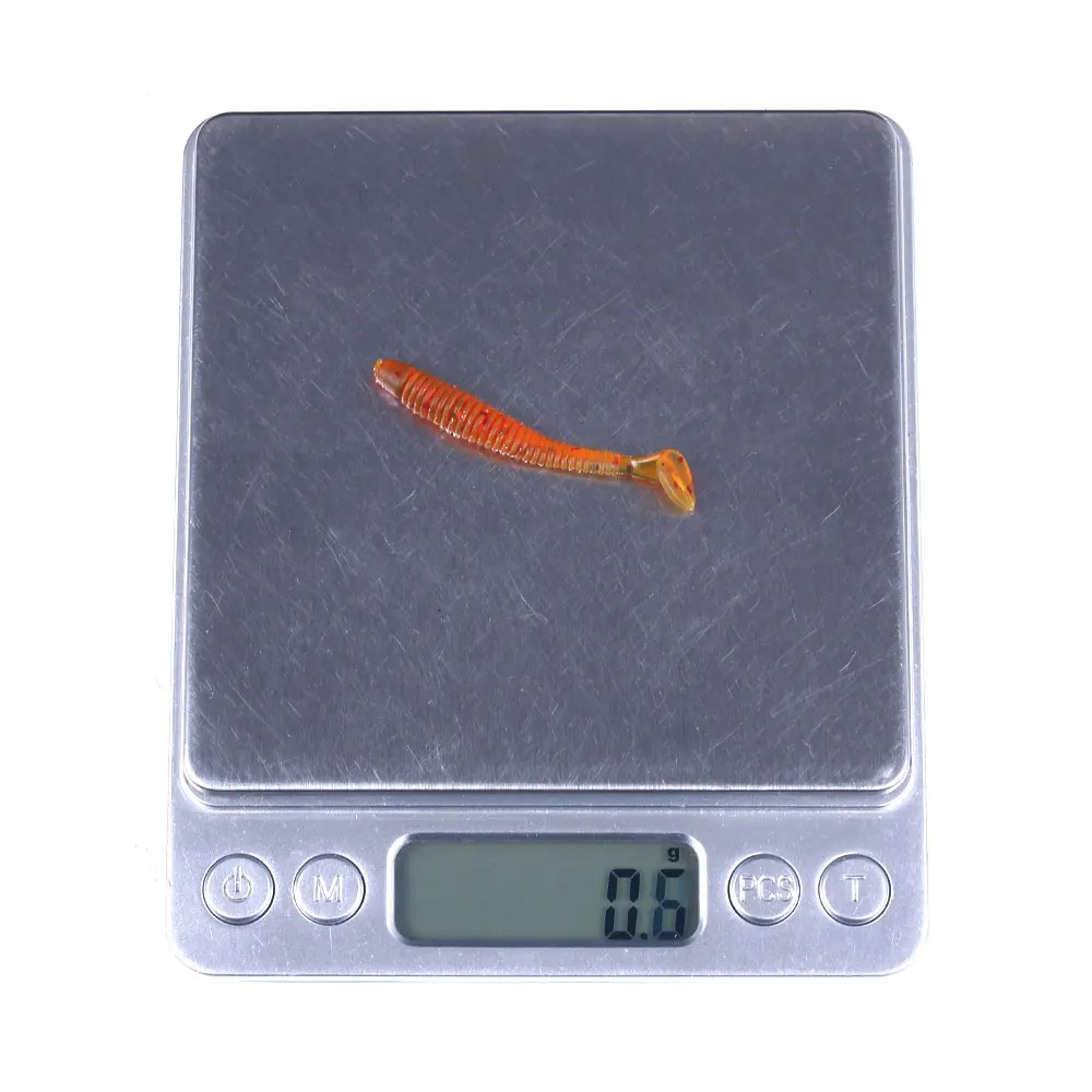 Hengjia 10/50 Stück 4,5 cm Kleiner Weicher Wurm Swimbait T-Schwanz Silikonköder Wobbler Angelzubehör für Karpfen Barsch Hecht – Detail 4