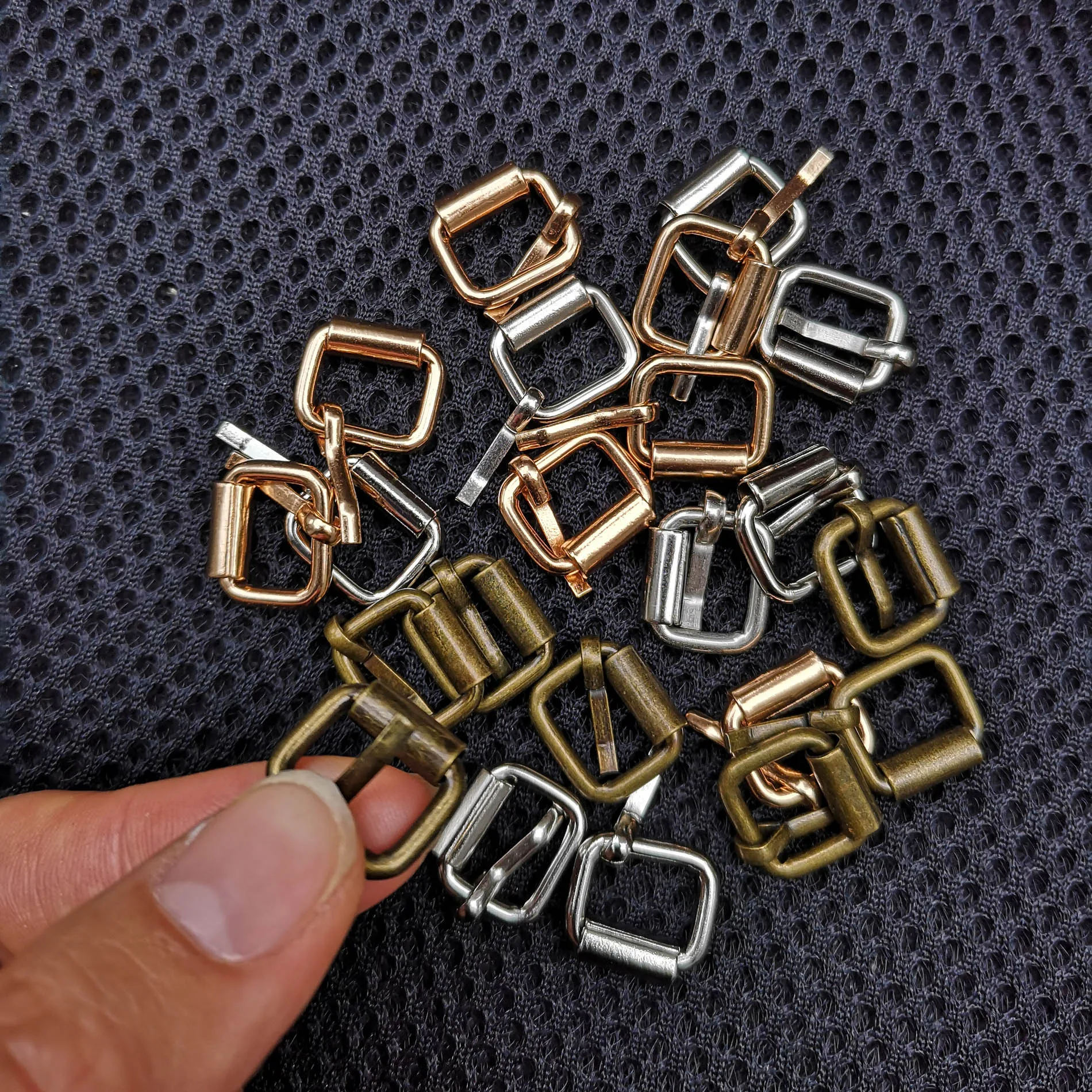 10mm Metal Wire Formed mini Roller Belt Buckles for bjd doll accessories Shoe StrapRectangle Ring Leather Craft Repair 10pcs