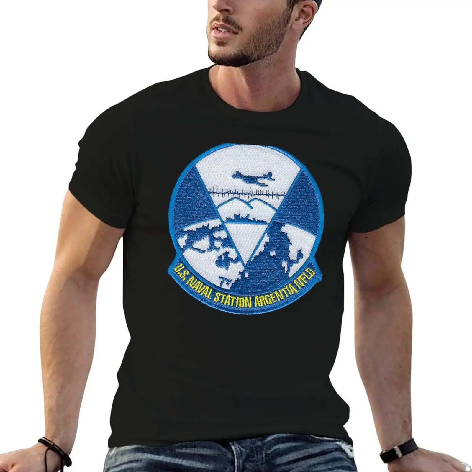 Camiseta NAVAL STATION, ARGENTIA, NEWFOUNDLAND, camiseta holgada de talla grande y larga