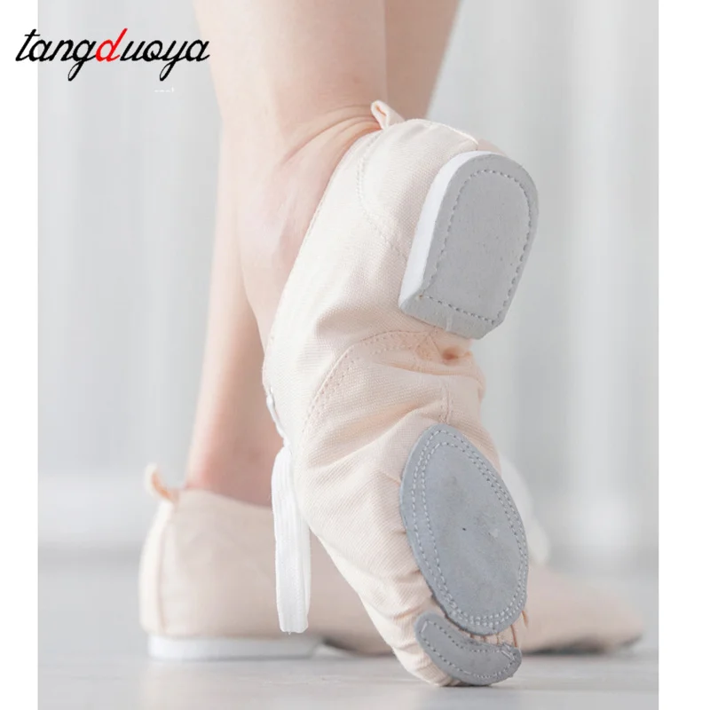 

Джазовая обувь, парусиновая обувь для джазовых танцев, танцевальные ботинки длиной до щиколотки, обувь с разделенной подошвой для девочек, детские танцевальные кроссовки высокого качества для взрослых