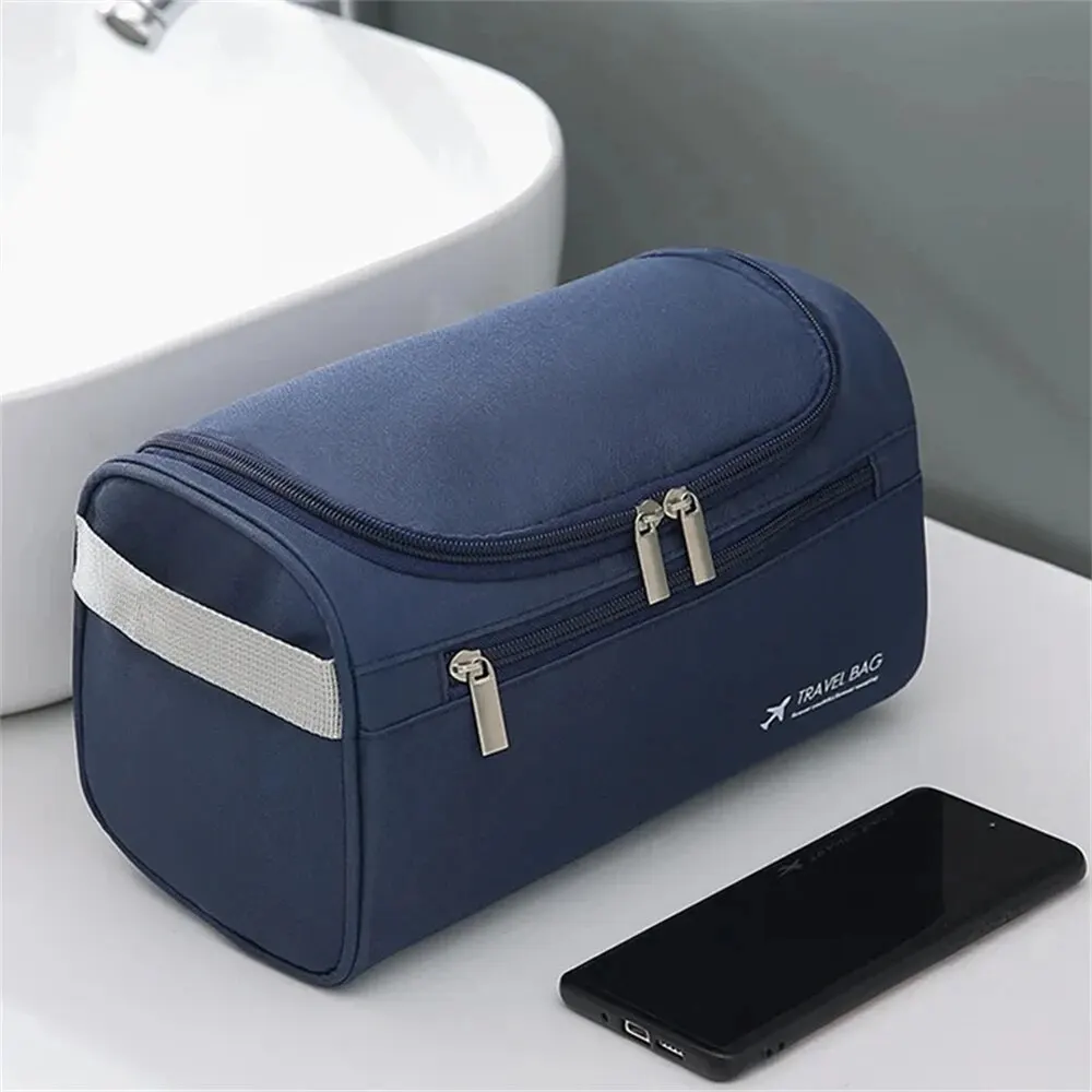 1Pcs Waterproof Men Comestic Storage Bag High Capacity Nylon Travel Toiletry Organizer Hanging Women Zipper Makeup Wash Pouch image 2