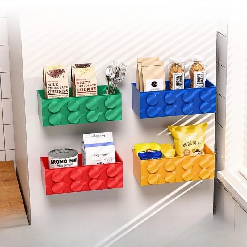 Strong Magnetic Building Block Storage Box, Fridge Decorative Organizer, Wall Mounted Shelf for Entry Door