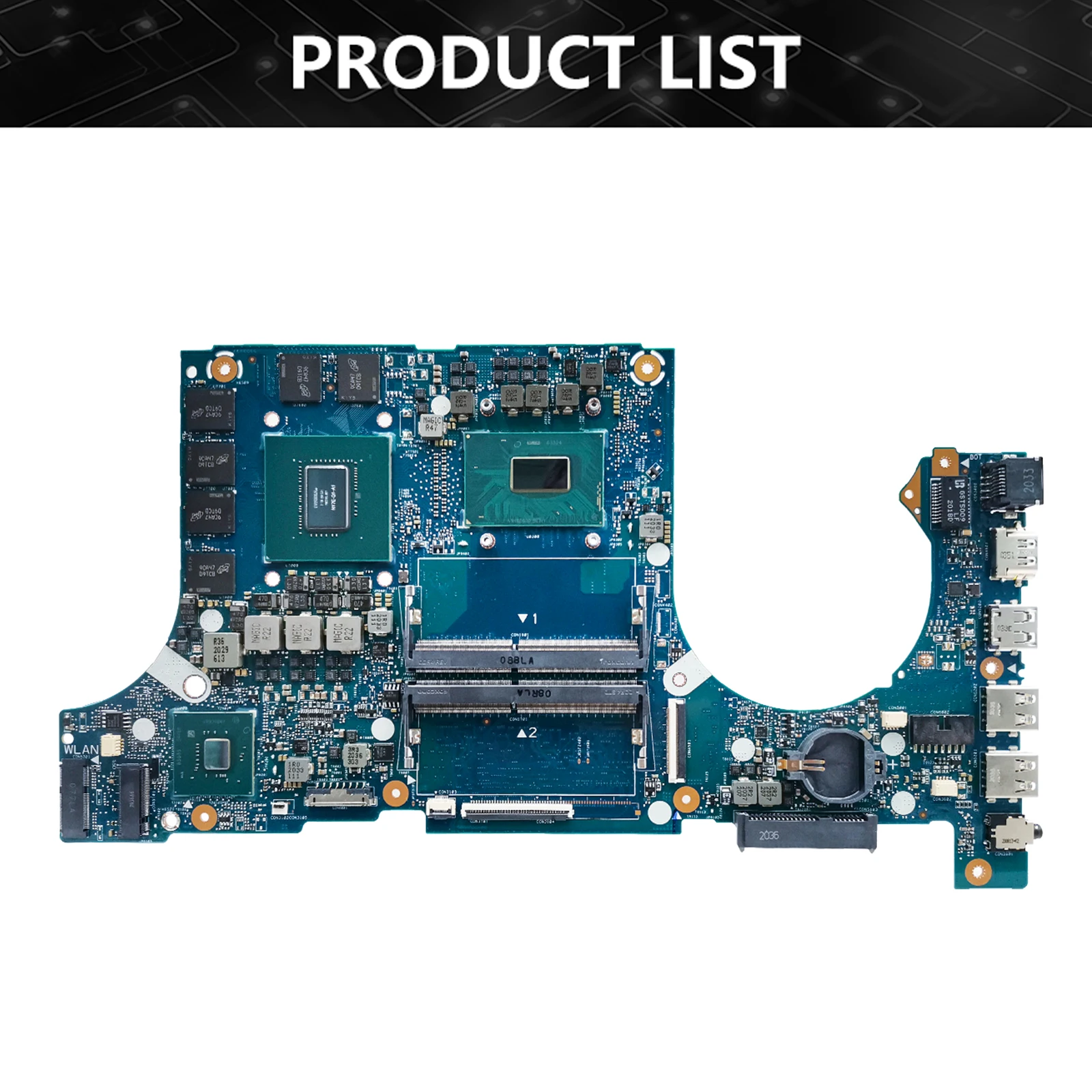 Carte mère d'ordinateur portable pour ASUS, FX505GM, FX505G, FX705GM, PX505G, MW505G, FX86FM, PX705G, MW705G, i5, i7, 8e processeur Isabel, GTX1060, V3G, V6G