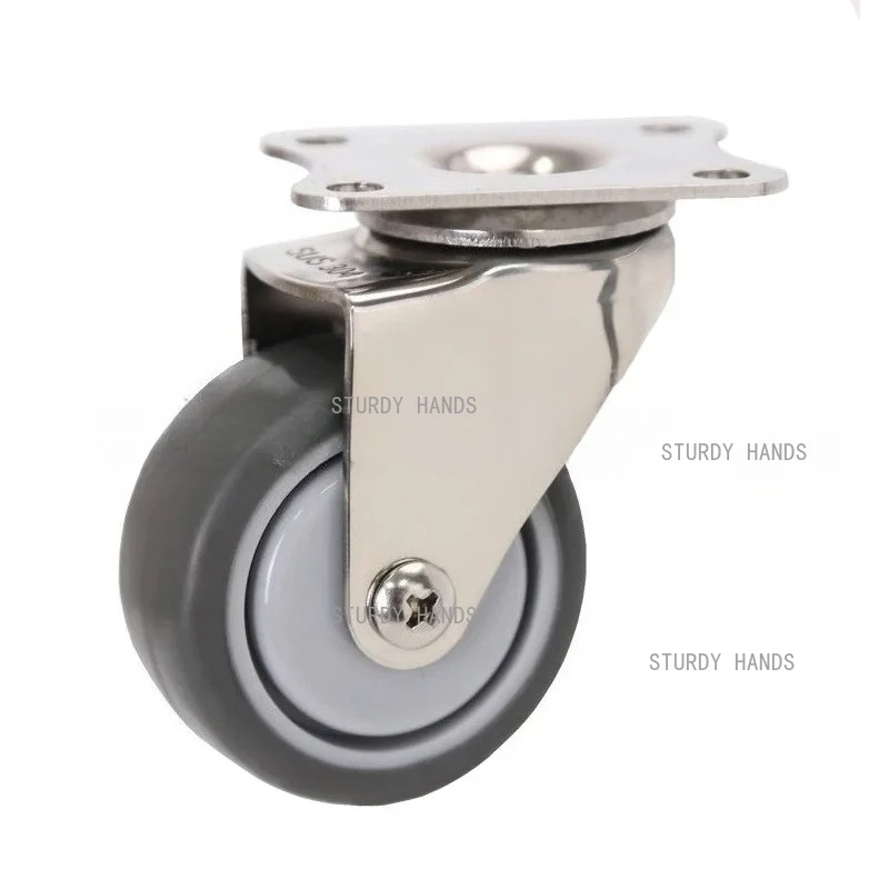 4pcs stainless steel rotating plate nylon casters 2-inch industrial casters suitable for furniture and shopping carts