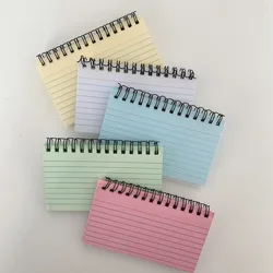 Ins Color Simple Style Coil Memo Pad Horizontal Line Student Creative Index Card Book Office Notepad School Stationery 50 Sheets