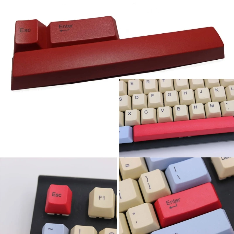 PBT OEM Keycaps Cherry Carving Front Printing Spacebar Mechanical Gaming Keyboard Setup ESC+ENTER+Space