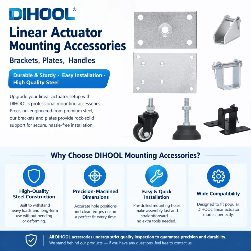 Actuator Accessories,M6/M8/M10 Install Bracket for Linear Actuator/Lifting Platform Metal Top/Bottom Mounting Plate,Brake Caster