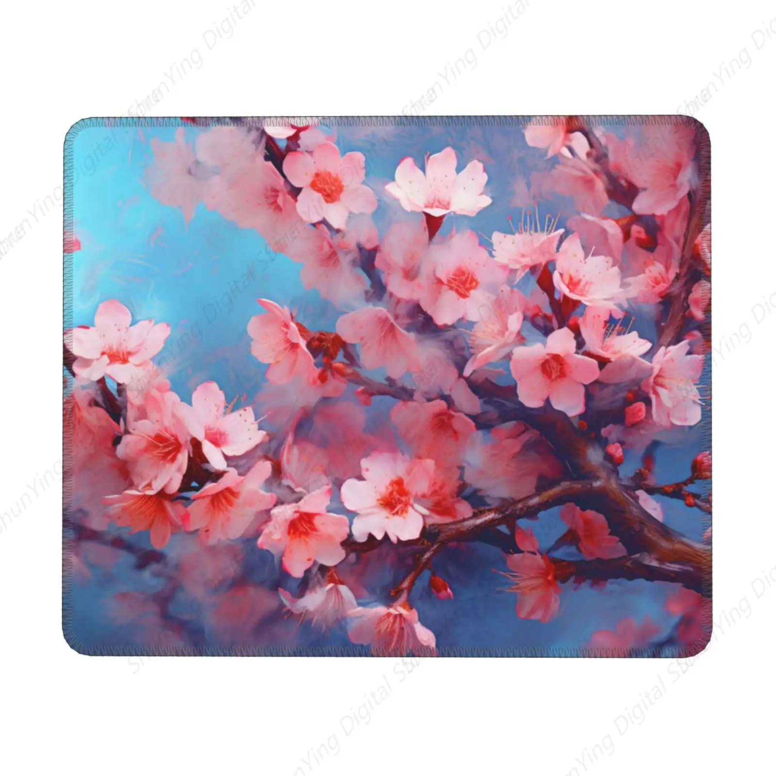 Plant Pattern Cherry Blossom Anti Slip Rubber Base Gaming Mouse Pad For Men's And Women's Computers Laptops Office Mouse Pads