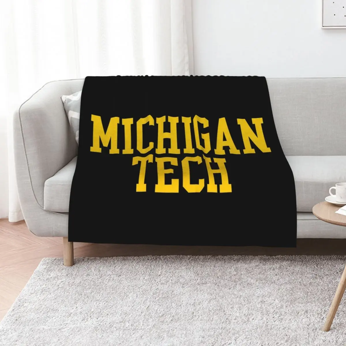 

michigan tech - varisty font curved Throw Blanket Extra Large Throw Luxury Sofa Throw halloween Blankets