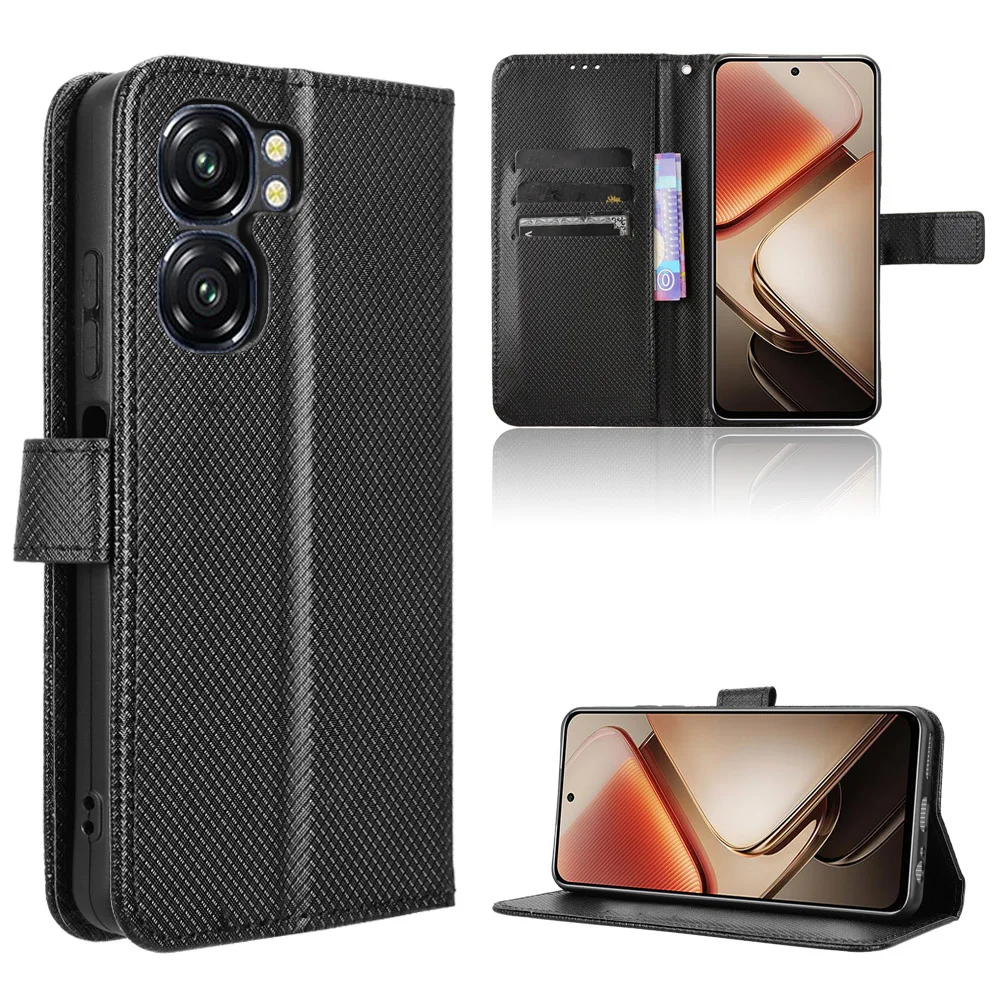 Для Oukitel C58 Pro Роскошный флип-чехол с ромбовидным узором из искусственной кожи и подставкой для Oukitel C58 Pro C 58, сумка для телефона