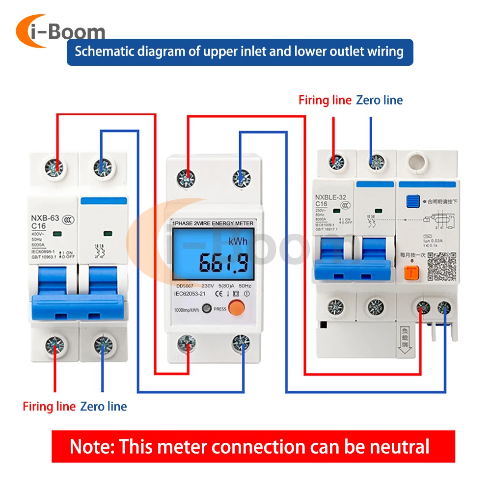 DDS667 AC110V 220V Digital Single Phase Energy Meter Tester Electricity Usage Monitor Ampermeter Power Voltmeter  Energy Meter