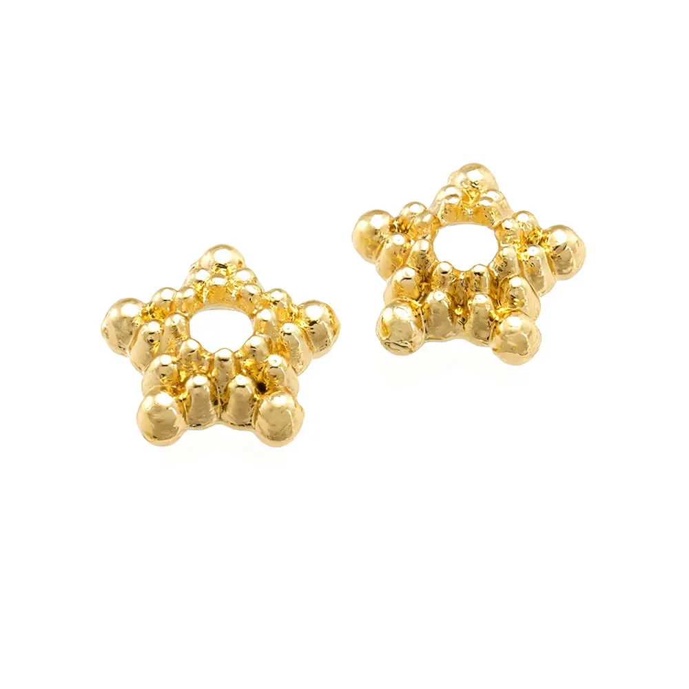 18K Goldfarbene Messing-Blumenperlenkappen Hochwertige DIY-Schmuckherstellungszubehör Halsketten- und Ohrring-Accessoires für Frauen – Detail 10