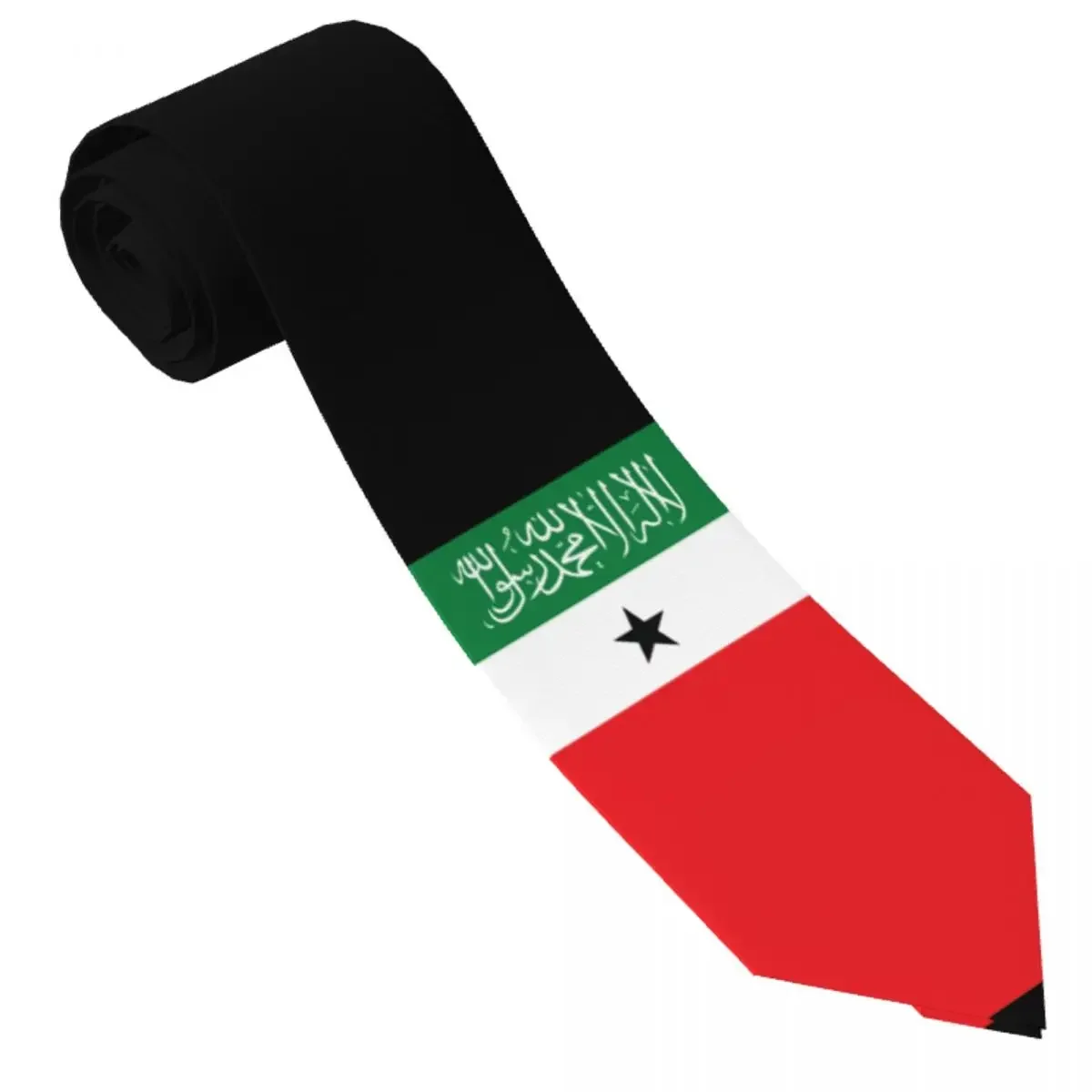 Somaliland Flag Emblem Tie Stripe Graphic Neck Ties Retro Trendy Collar Tie Men Daily Wear Party Necktie Accessories