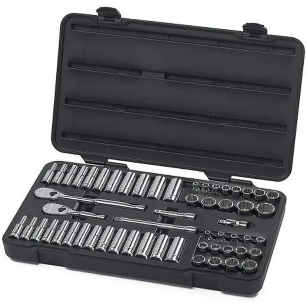 

GEARWRENCH 57 Pc. 3/8" Drive 12 Pt. Mechanics Tool Set, Standard & Deep, SAE/Metric - 80551