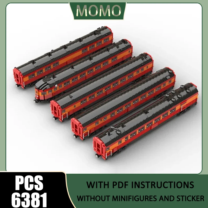 

Moc Building Blocks 1:48 Southern Pacific “Daylight” Five Car Set Technology Bricks DIY Assembly Holiday Construstion Toy Gifts