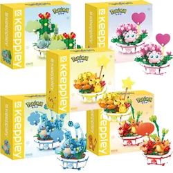 Keeppley Pokemon Building Block Pikachu Charmander Squirtle Plant Potted Jigglypuff Mini Brick Figure Toys For Christmas Gift