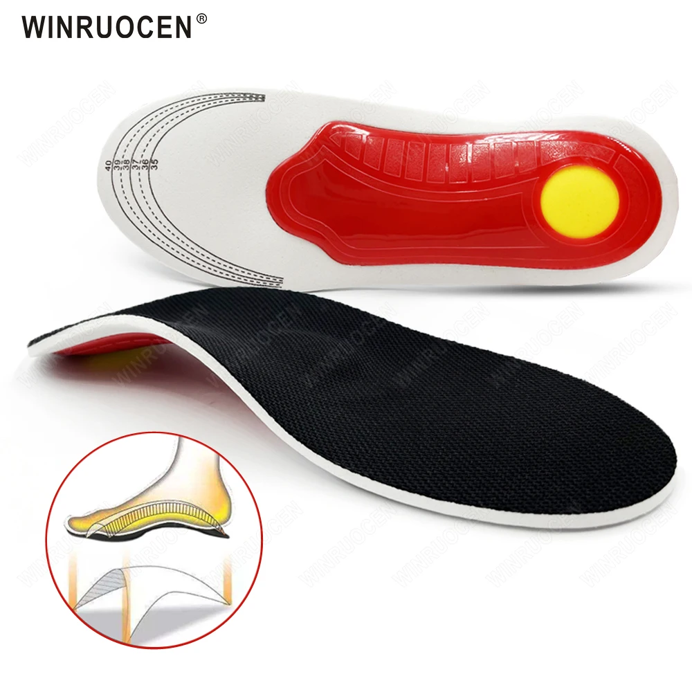 

HOT 1Pair Orthotic Insole Arch Support Flat Feet Insert Foot Care Fasciitis Relief Insoles For Women / Men Orthopedic Foot Pain