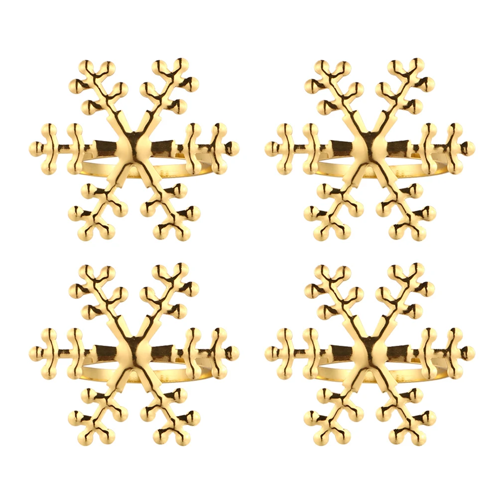 

4 Pcs Napkin Buckle Ring Rhinestones Alloy Holder Golden Exquisite Tissue Buckles Banquet
